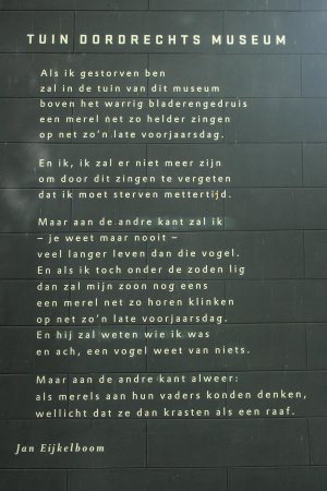 Poezie, gedicht, Tuin Dordrechts Museum, Jan Eijkelboom, Dordrecht