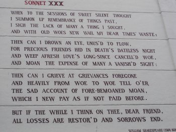 poëzie, gedicht, Sonnet XXX, William Shakespeare, Leiden