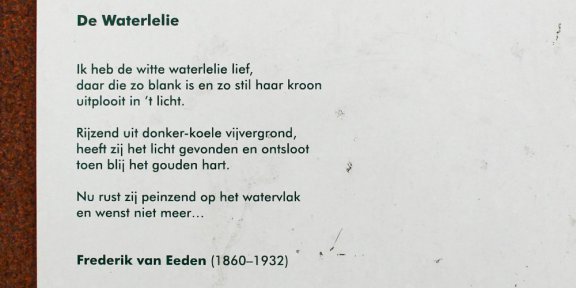 Frederik van Eeden, Hengelo, Waterlelie, poëzie, gedicht