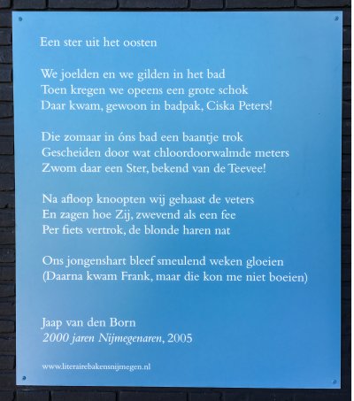 Poëzie, gedicht, Jaap van den Born, Nijmegen, Truus Mastpark