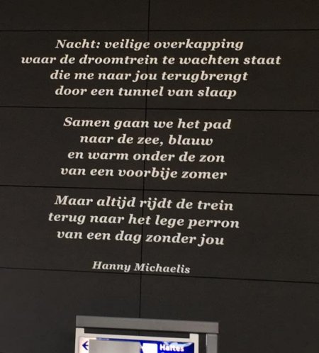 Poëzie, gedicht, Hanny Michaelis, Centraal Station, Utrecht