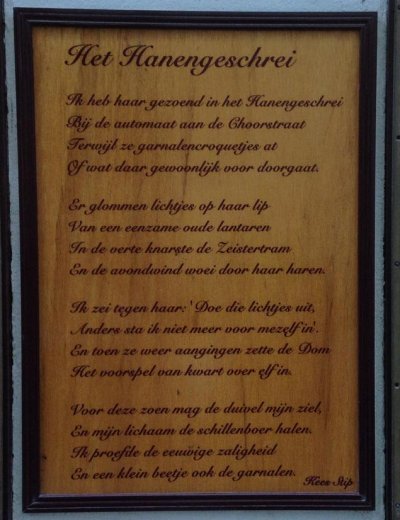 Poëzie, gedicht, Kees Stip, Hanengeschrei, Utrecht