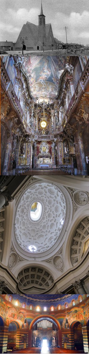 Westerkerk, St-Johann-Nepomuk-Kirche, San Carlo alle Quatro Fontane, Cenakelkerk