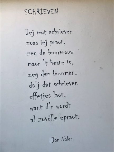 Gedicht Schrieven van Jan Nales, gevonden in Groenlo