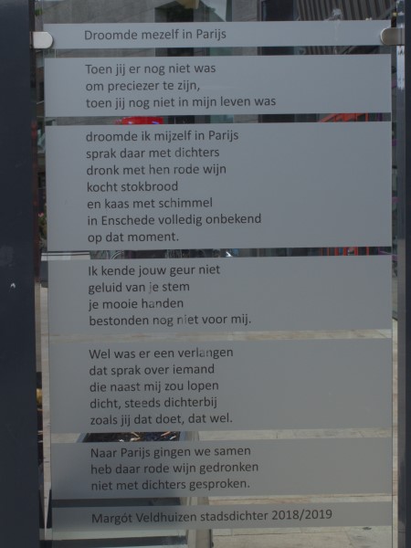Poëzie, gedicht, Margót Veldhuizen, Enschede, stadsdichter, Willem Wilminkplein