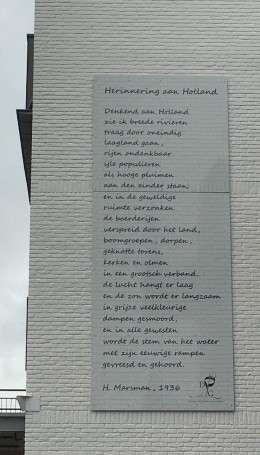 Herinnering aan Holland, gedicht van Hendrik Marsman, gevonden in Dreumel