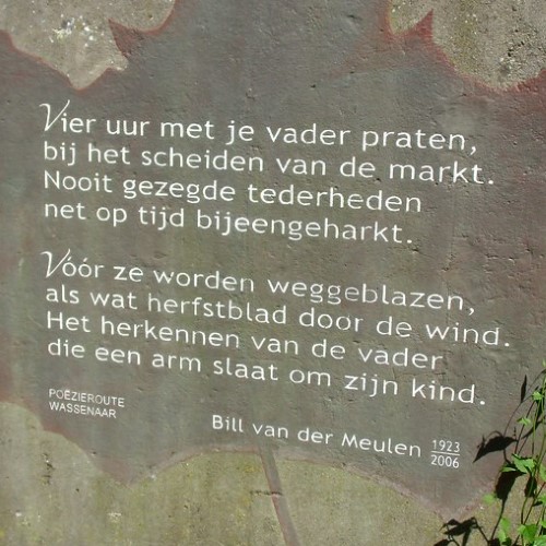 Gedicht van Bill van der Meulen, gevonden in Wassenaar