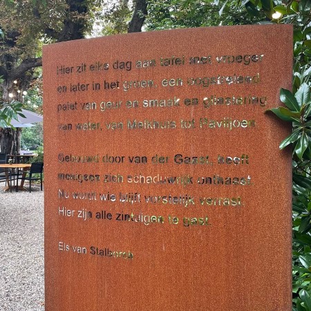 Gedicht van Els van Stalborch, gevonden in het Wilhelminapark in Utrecht