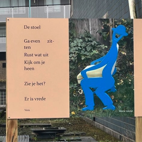 De stoel, gedicht van Vera, gevonden op de Nieuwe Marktstraat in Nijmegen