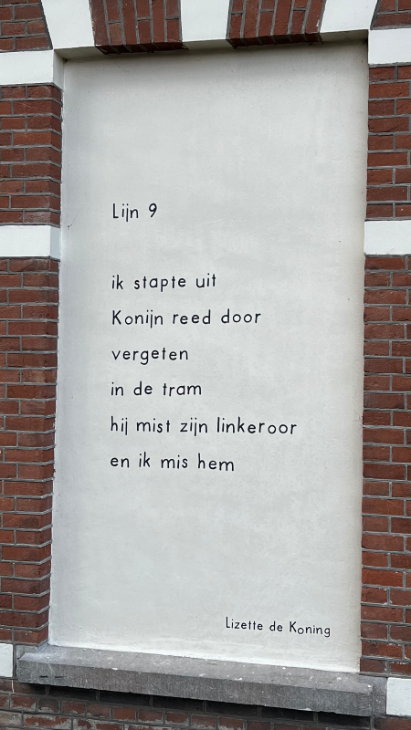 Lijn 9, gedicht van Lizette de Koning, gevonden in Den Haag