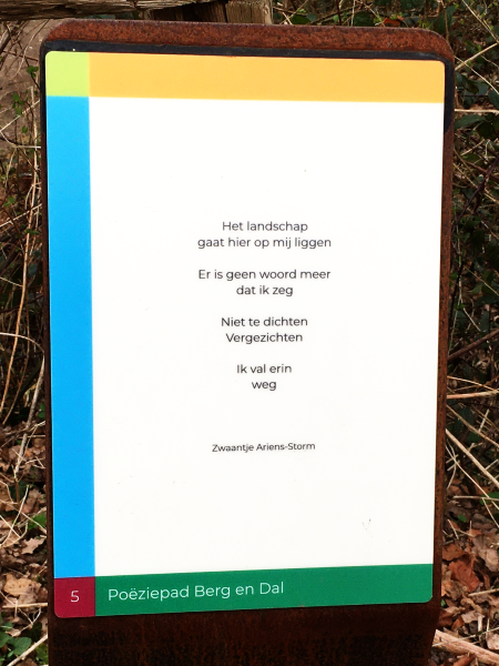 Gedicht van Zwaantje Ariëns-Storm, gevonden in Berg en Dal