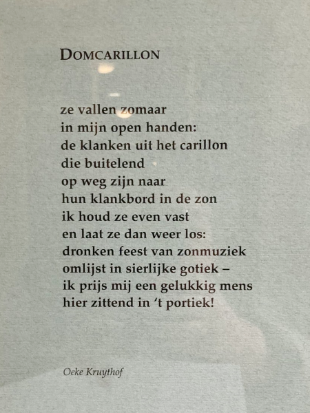 Domcarillon, gedicht van Oeke Kruythof, gevonden in Utrecht