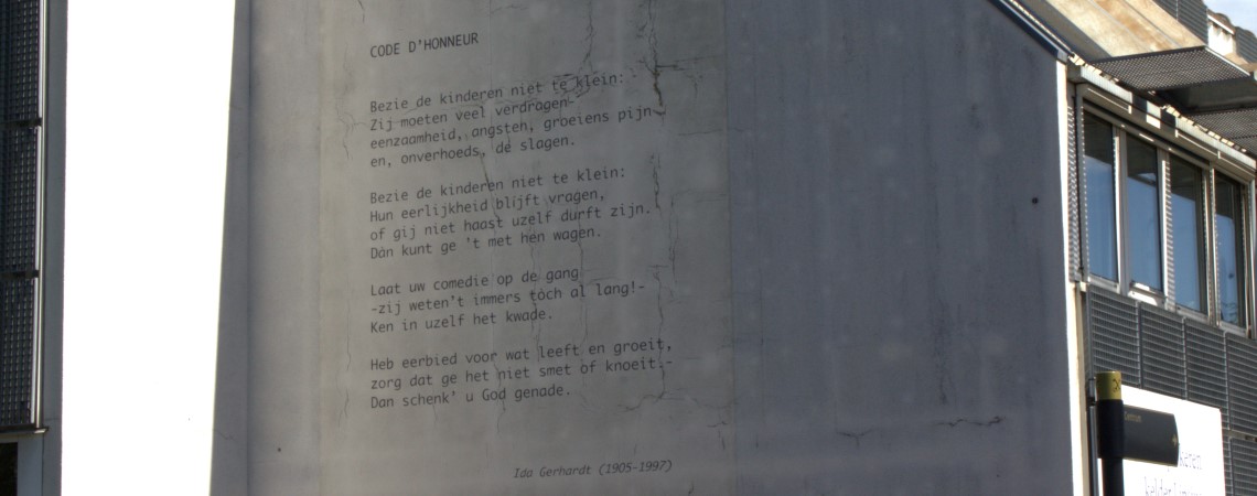 Poëzie, straatpoëzie, gedicht, muurgedicht, Ida Gerhardt, Leiden