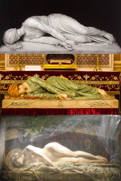 Drie keer Cecilia, van Stefano Maderno, van een onbekende kunstenaar in Albi en van Adolphe Lalyre