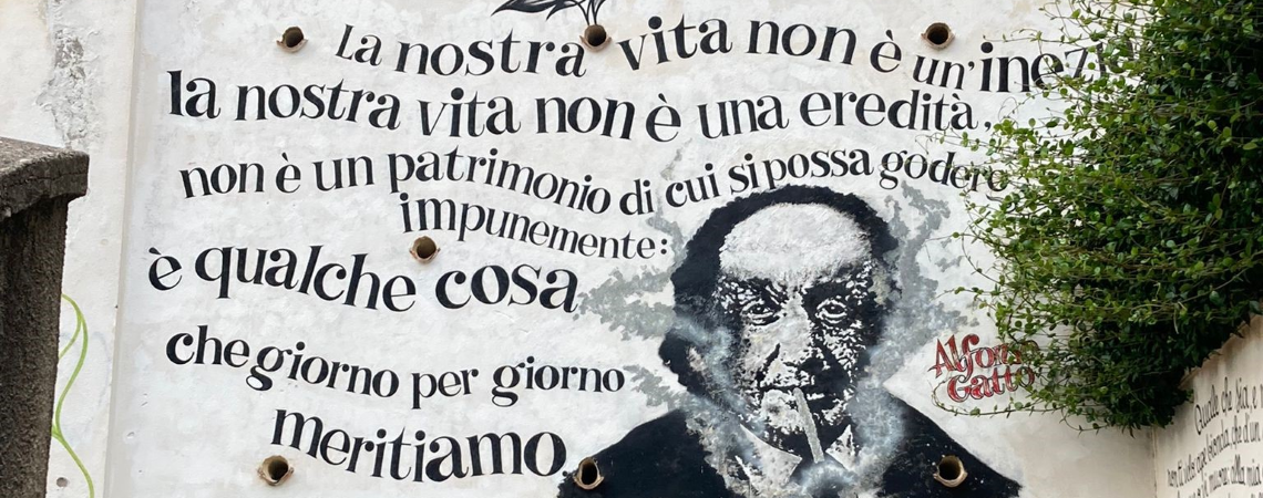 Poëzie, straatpoëzie, gedicht, muurgedicht, Alfonso Gatto, Salerno