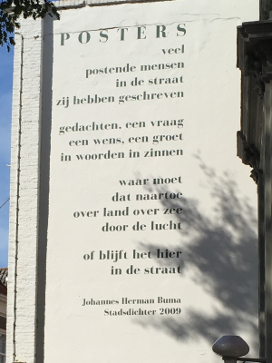 Posters, gedicht van Johannes Herman Buma, gevonden in Middelburg