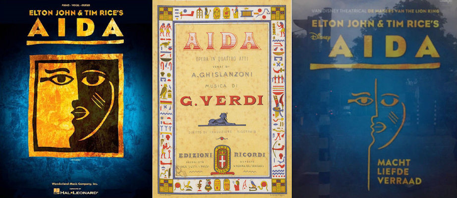 De musical Aïda blijkt in grote lijnen gebaseerd op de opera van Giuseppe Verdi