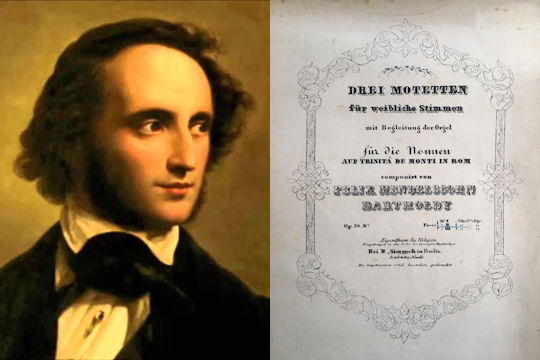Felix Mendelssohn Bartholdy componeerde drie motetten speciaal voor de nonnen van Trinità dei Monti in Rome