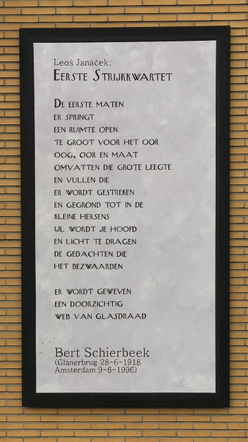 Leos Janacek Eerste Strijkkwartet, gedicht van Bert Schierbeek gevonden in Hengelo