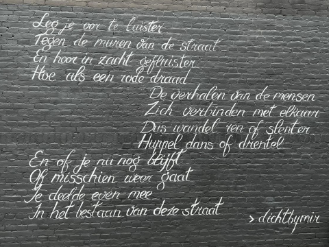 Gedicht van dichtbymir, gevonden in de Ostendestraat in Goes