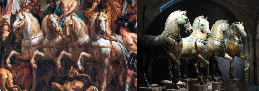 Paarden van Jacob Jordaens en paarden van San Marco