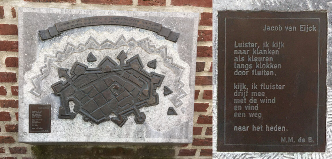Jacob van Eijck, gedicht van M.M. de Boer in Heusden eert de klokkendeskundige die in Heusden gewoond en gewerkt heeft.