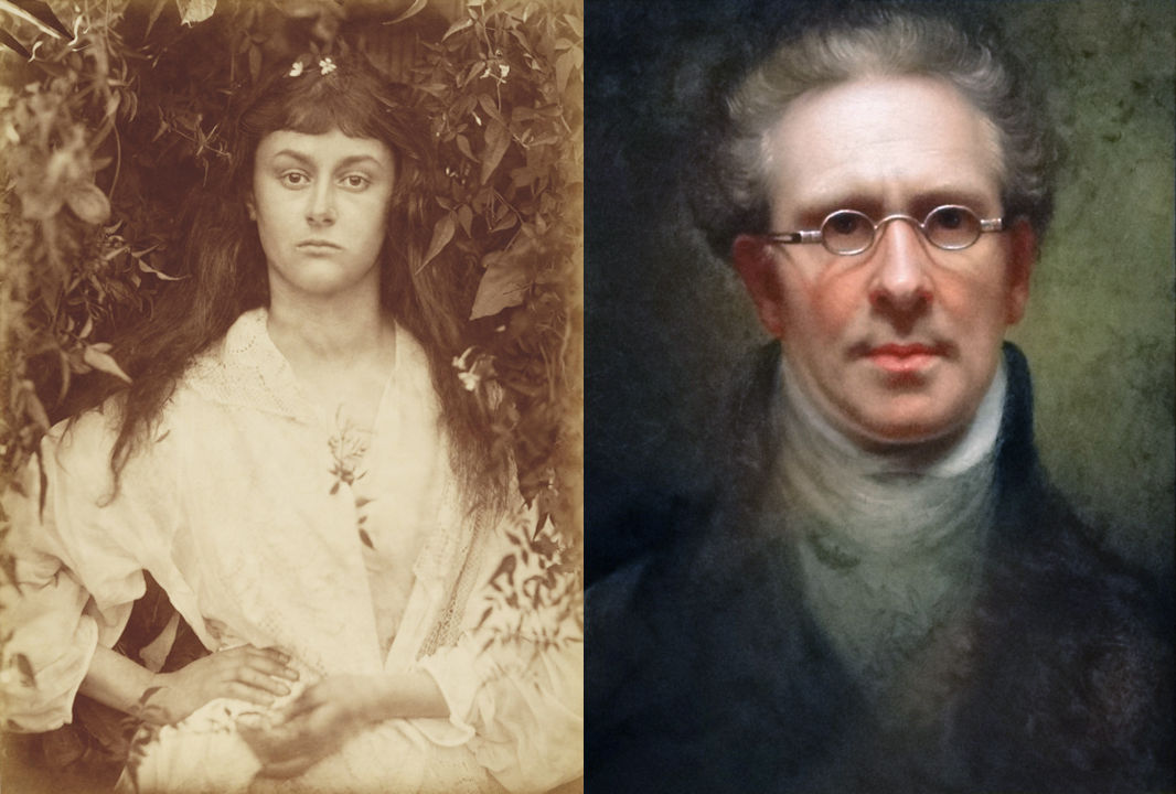Alice Liddell geportretteerd door Julia Margarte Cameron en Selfportait van Rembrandt Peale