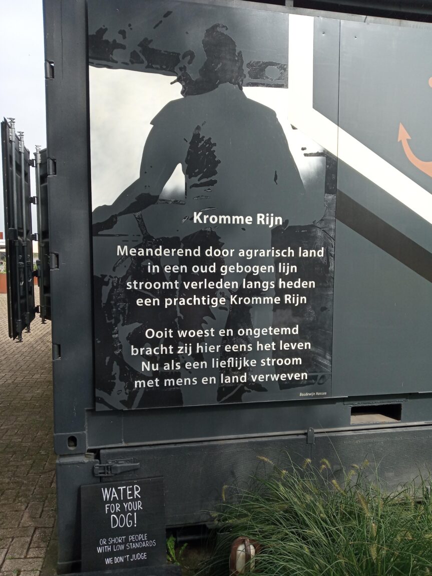 Kromme Rijn, gedicht van Boudewijn Hansen, gevonden op het Looveer in Huissen