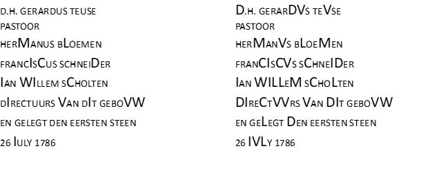 Tekst chronogram Blasius, origineel en met correcties 