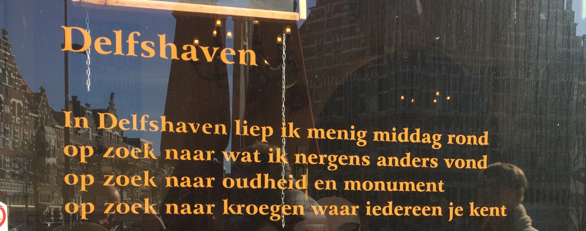 Poëzie, straatpoëzie, gedicht, raamgedicht, Rotterdam, Menno Smit, Delfshaven