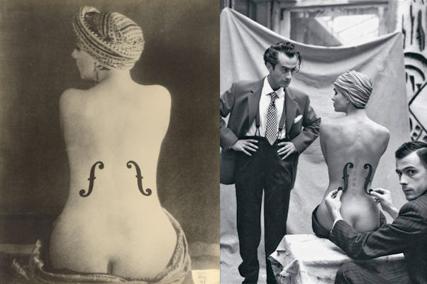 Le Violon d'Ingres van Man Ray en een pastiche van Mark Arbeit